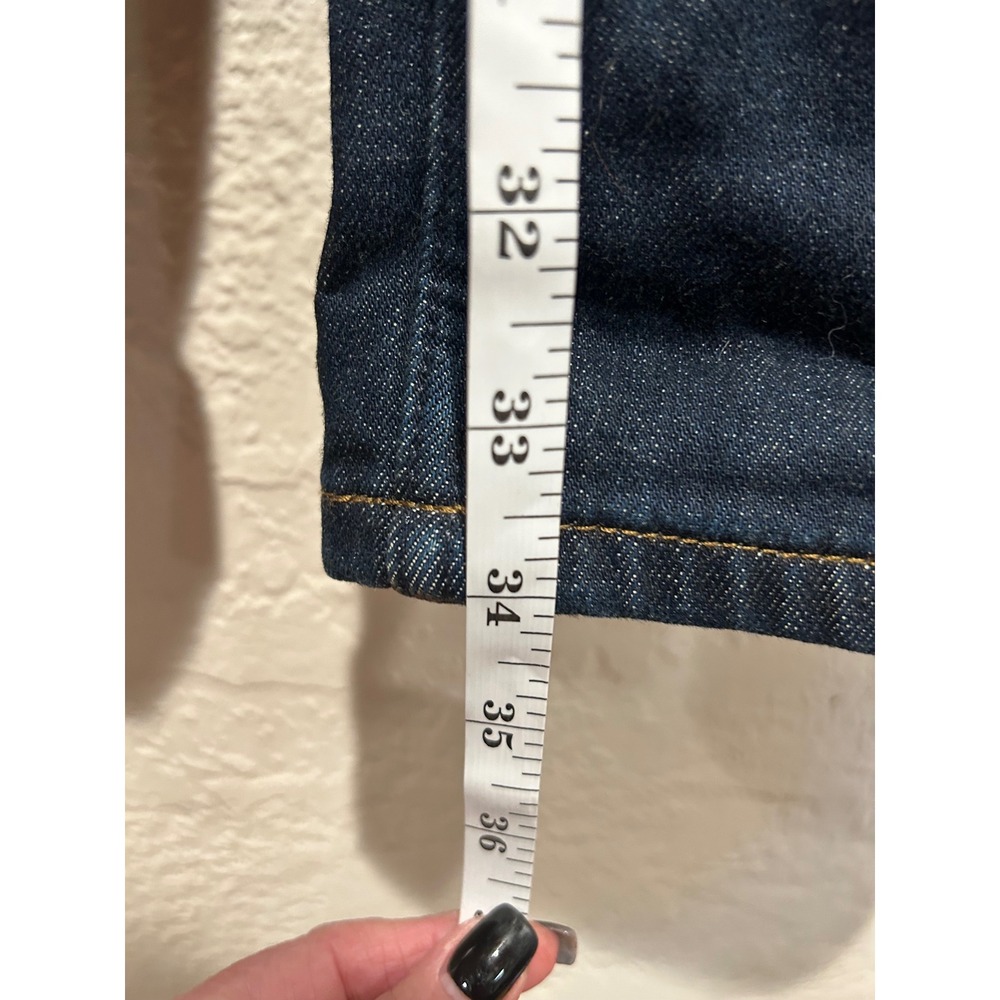 Carhartt Womens Loose Fit Flannel Lined Jeans Dark Wash Indigo 12 Tall Plaid - Picture 5 of 6